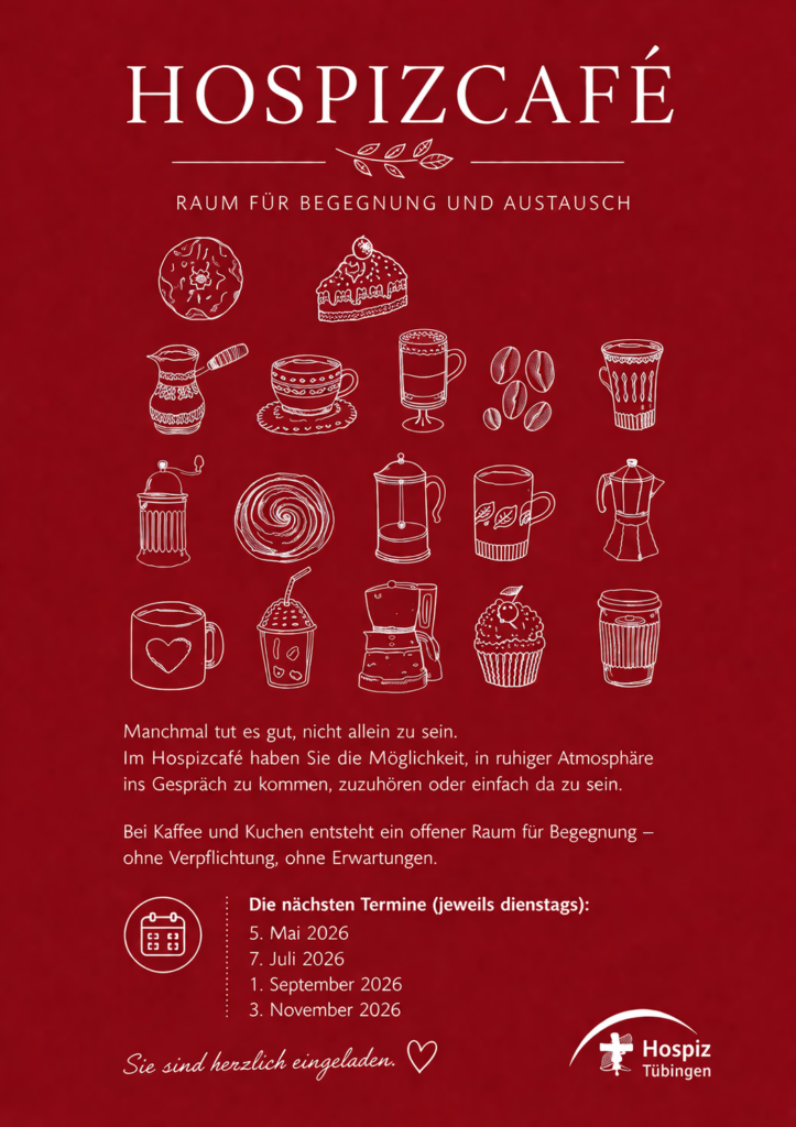 hospiz tübingen trauer cafe werbung rot hochkant